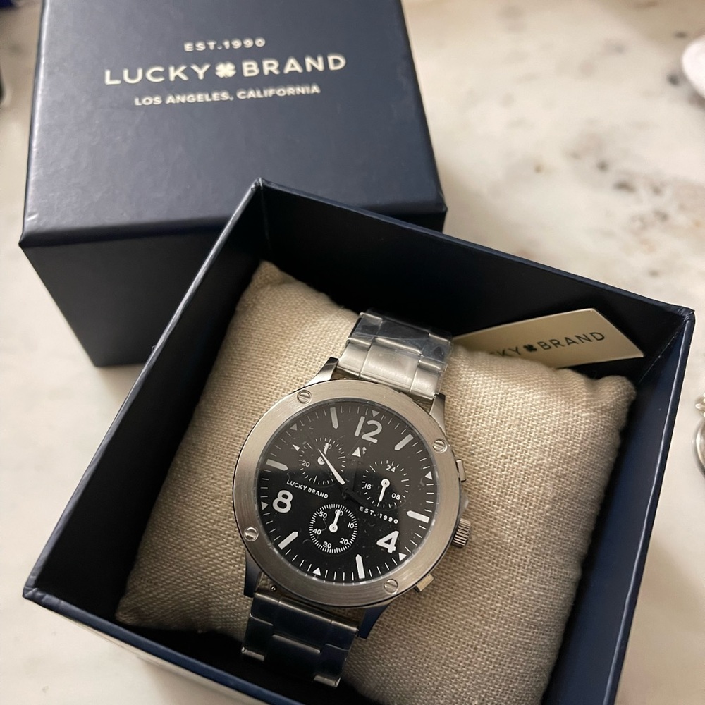 Rockpoint Silver Multi-Function Watch, 42mm